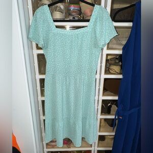 Monteau Light Blue Floral Midi Dress